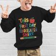 This Is My First Day Of Kindergarten Shirt Back To School Graphic Kid Sweatshirt This Is My First Day Of Kindergarten Shirt Back To School Graphic Kid Sweatshirt