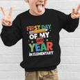 First Day Of My Last Year In Elementary Back To School Graphic Kid Sweatshirt First Day Of My Last Year In Elementary Back To School Graphic Kid Sweatshirt