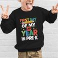 First Day Of My Last Year In Pre-k Back To School Graphic Kid Sweatshirt First Day Of My Last Year In Pre-k Back To School Graphic Kid Sweatshirt