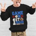 Game On First Grade Boy Baseball Back To School Graphic Kid Sweatshirt