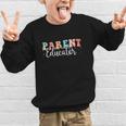 Groovy Parent Educator Back To School Graphic Kid Sweatshirt Groovy Parent Educator Back To School Graphic Kid Sweatshirt