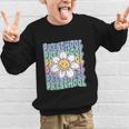 Groovy Preschool Cute Back To School First Day Of Pre K Graphic Kid Sweatshirt