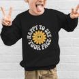 Happy Face Daisy Flower Retro Back To School Cute Graphic Graphic Kid Sweatshirt Happy Face Daisy Flower Retro Back To School Cute Graphic Graphic Kid Sweatshirt