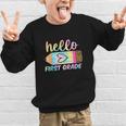 Hello First Grade Back To School Pencil Tie Dye 1st Grade Graphic Kid Sweatshirt Hello First Grade Back To School Pencil Tie Dye 1st Grade Graphic Kid Sweatshirt