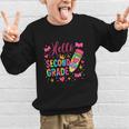Hello Second Grade Colorful Pencil Tie Dye Back To School Graphic Kid Sweatshirt
