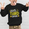 Hello Third Grade Sunflower 3rd Grade Vibes Back To School Graphic Kid Sweatshirt