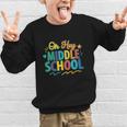 Hey Middle School First Day Back To School Students Graphic Kid Sweatshirt