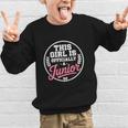 Highschool Girls Back To School 2025 First Day A Junior Graphic Kid Sweatshirt Highschool Girls Back To School 2025 First Day A Junior Graphic Kid Sweatshirt