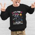 It's Fine I'm Fine Everything Is Fine Cat Back To School Graphic Kid Sweatshirt