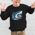 Kids Shark With School Books Back To School Shark Lovers Graphic Kid Sweatshirt Kids Shark With School Books Back To School Shark Lovers Graphic Kid Sweatshirt