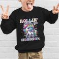 Kindergarten Back To School First Day Girls Rollin Unicorn Graphic Kid Sweatshirt Kindergarten Back To School First Day Girls Rollin Unicorn Graphic Kid Sweatshirt