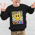 Kindergarten Vibes Smile Face Back To School Kinder Girl Kid Graphic Kid Sweatshirt Kindergarten Vibes Smile Face Back To School Kinder Girl Kid Graphic Kid Sweatshirt