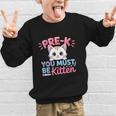 Kitten Back To School Girls Preschool Cat Lover Graphic Kid Sweatshirt Kitten Back To School Girls Preschool Cat Lover Graphic Kid Sweatshirt
