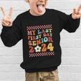 My Last First Day Senior 2024 Back To School Class Of 2024 Graphic Kid Sweatshirt My Last First Day Senior 2024 Back To School Class Of 2024 Graphic Kid Sweatshirt