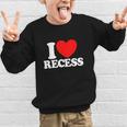 I Love Recess Red Heart Back To School Kids Recess Graphic Kid Sweatshirt