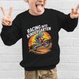 Motocross Back To School Dirt Bike Racing Into Kindergarten Graphic Kid Sweatshirt Motocross Back To School Dirt Bike Racing Into Kindergarten Graphic Kid Sweatshirt