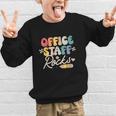 Office Staff Rocks Back To School Secretary Administrative Graphic Kid Sweatshirt Office Staff Rocks Back To School Secretary Administrative Graphic Kid Sweatshirt