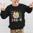 Pre-K Typography First Day Back To School Leopard Apple Graphic Kid Sweatshirt Pre-K Typography First Day Back To School Leopard Apple Graphic Kid Sweatshirt