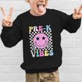 Pre-K Vibes Groovy Back To School PreK Preschool Girls Kids Graphic Kid Sweatshirt