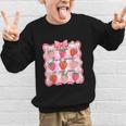 Preppy Back To School 3rd Grade Is My Jam Strawberry Bow Graphic Kid Sweatshirt Preppy Back To School 3rd Grade Is My Jam Strawberry Bow Graphic Kid Sweatshirt