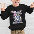Preschool Back To School First Day Girls PreK Rollin Unicorn Graphic Kid Sweatshirt Preschool Back To School First Day Girls PreK Rollin Unicorn Graphic Kid Sweatshirt