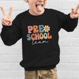 Preschool Team Retro Groovy Vintage Back To School Pre-K Graphic Kid Sweatshirt Preschool Team Retro Groovy Vintage Back To School Pre-K Graphic Kid Sweatshirt