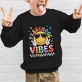 Preschool Vibes Groovy Back To School Girls Kids Graphic Kid Sweatshirt Preschool Vibes Groovy Back To School Girls Kids Graphic Kid Sweatshirt