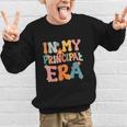 In My Principal Era Retro Groovy Back To School Principal Graphic Kid Sweatshirt