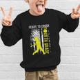Ready To Crush Fourth Grade Softball USA Flag Back To School Graphic Kid Sweatshirt