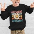Retro 4th Grade Daisy Colorful Back To School Fourth Grade Graphic Kid Sweatshirt Retro 4th Grade Daisy Colorful Back To School Fourth Grade Graphic Kid Sweatshirt