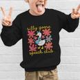 Retro Silly Goose Speech Therapy SLP Back To School Graphic Kid Sweatshirt Retro Silly Goose Speech Therapy SLP Back To School Graphic Kid Sweatshirt