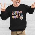 Retro Speech Squad Back To School Speech Therapist SLP Graphic Kid Sweatshirt Retro Speech Squad Back To School Speech Therapist SLP Graphic Kid Sweatshirt