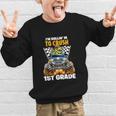 Rollin Crush Dinosaur Monster Truck Back To School 1st Grade Graphic Kid Sweatshirt Rollin Crush Dinosaur Monster Truck Back To School 1st Grade Graphic Kid Sweatshirt