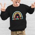 School SLP Rainbow Pencil Back To School Appreciation Graphic Kid Sweatshirt School SLP Rainbow Pencil Back To School Appreciation Graphic Kid Sweatshirt