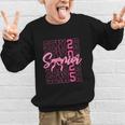 Senior 2025 Coquette Pink Bow Class Of 2025 Back To School Graphic Kid Sweatshirt