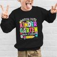 Watch Out Kindergarten Here I Come Kinder Back To School Graphic Kid Sweatshirt Watch Out Kindergarten Here I Come Kinder Back To School Graphic Kid Sweatshirt