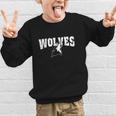Wolves Back To School Spirit Graphic Kid Sweatshirt Wolves Back To School Spirit Graphic Kid Sweatshirt