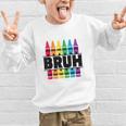 BRUH Back To School Colorful Crayons First Day Of School Graphic Kid Sweatshirt BRUH Back To School Colorful Crayons First Day Of School Graphic Kid Sweatshirt