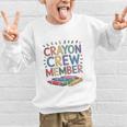 Crayon Crew Member Back To School Coloring Art Classes Graphic Kid Sweatshirt