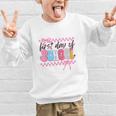 Girl First Day Of School Coquette Bow Pink Back To School Graphic Kid Sweatshirt Girl First Day Of School Coquette Bow Pink Back To School Graphic Kid Sweatshirt