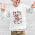 Girls Back To School Cappuccina Italian Brainrot First Grade Graphic Kid Sweatshirt Girls Back To School Cappuccina Italian Brainrot First Grade Graphic Kid Sweatshirt
