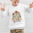 Groovy Third Grade Wildflowers Back To School 3rd Grade Graphic Kid Sweatshirt
