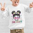 Hello 2nd Grade Messy Bun Girl Back To School First Day Graphic Kid Sweatshirt Hello 2nd Grade Messy Bun Girl Back To School First Day Graphic Kid Sweatshirt