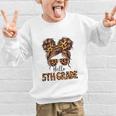 Hello 5th Grade Messy Hair Bun Girl Back To School First Day Graphic Kid Sweatshirt Hello 5th Grade Messy Hair Bun Girl Back To School First Day Graphic Kid Sweatshirt