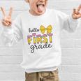 Hello First Grade For Girls Boys Cute Back To School Pencil Graphic Kid Sweatshirt