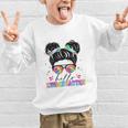 Hello Kindergarten Shirt Messy Bun Tie Dye Back To School Graphic Kid Sweatshirt Hello Kindergarten Shirt Messy Bun Tie Dye Back To School Graphic Kid Sweatshirt