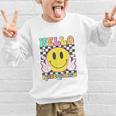 Hello Kindergarten Smile Face Back To School Girl Kid Graphic Kid Sweatshirt
