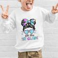 Little Miss 1st Grade Messy Bun Back To School Girls Kids Graphic Kid Sweatshirt