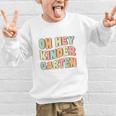 Oh Hey Kindergarten Cute Groovy Back To School Kindergarten Graphic Kid Sweatshirt Oh Hey Kindergarten Cute Groovy Back To School Kindergarten Graphic Kid Sweatshirt