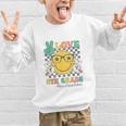 Peace Love 5th Grade Cute Smile Face Back To School Girls Graphic Kid Sweatshirt Peace Love 5th Grade Cute Smile Face Back To School Girls Graphic Kid Sweatshirt
